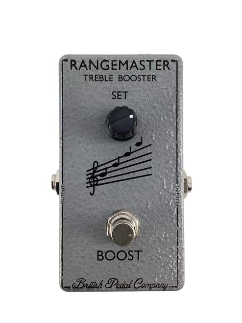 Vist Large View of Product Image Which is Used British Pedal Company Rangemaster Compact Treble Booster Pedal