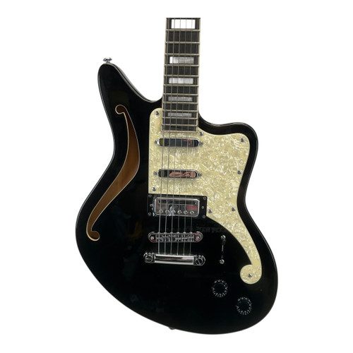 Vist Large View of Product Image Which is Used D'angelico Premier Bedord Sh Offset Double Cutaway Electric Guitar Black 6-String