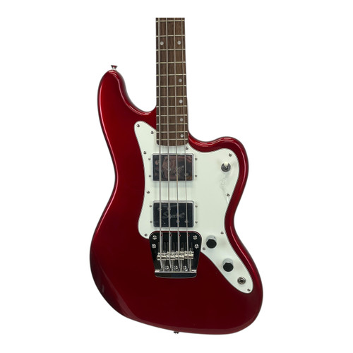 Vist Large View of Product Image Which is Used Squier FSR Paranormal Rascal HH Bass Guitar Red 4-String