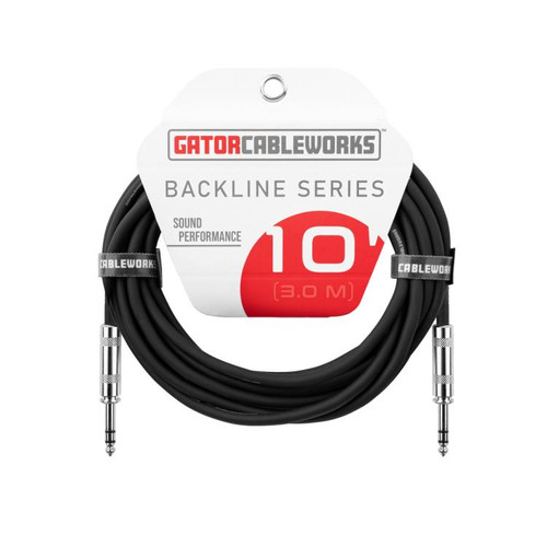 Vist Large View of Product Image Which is New Gator Cableworks Backline 10-foot TRS ¼” Male to Male Balanced Patch Cable