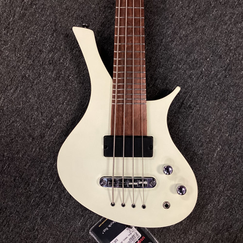 Vist Large View of Product Image Which is Used IYV MINI TRAVEL BASS Bass Guitar White 4-String