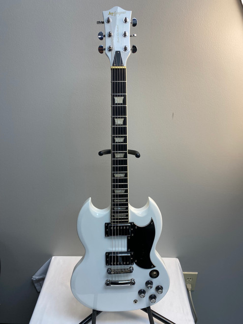 Vist Large View of Product Image Which is Used LEO JAYMZ DOUBLE CUT STANDARD SG Type Electric Guitar White 6-String