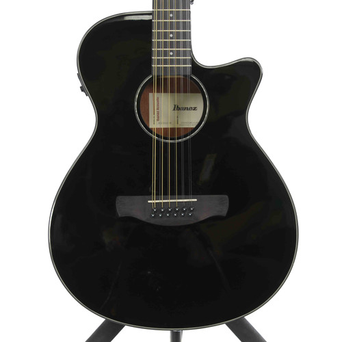 Vist Large View of Product Image Which is Used Ibanez AEG5012 BK Solid Top Acoustic Guitar Black