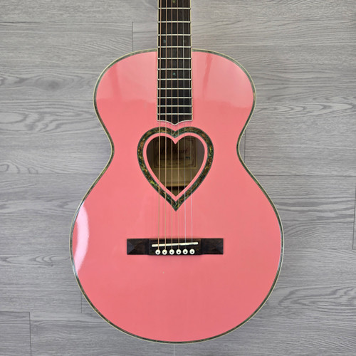 Vist Large View of Product Image Which is Used JJ Heart Pink Laminate-Top 3/4 Acoustic, 24" Scale Length