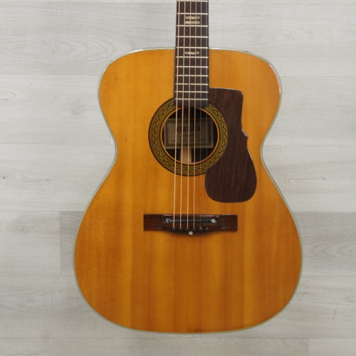 Vist Large View of Product Image Which is Used Ventura V-12 Vintage Solid Top Acoustic Guitar Natural As Is