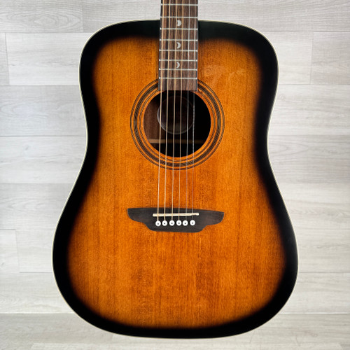 Vist Large View of Product Image Which is Used Luna ART-V-DREAD Acoustic Guitar - Distressed Vintage Brownburst