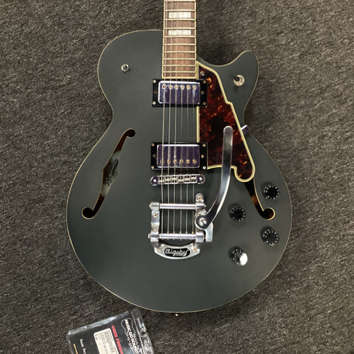 Vist Large View of Product Image Which is Used D'Angelico PREMIER SS BOB WEIR Semi-Hollow Electric Guitar Black 6-String