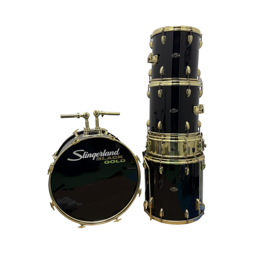 Vist Large View of Product Image Which is Used Slingerland BLACK GOLD 5-PC VINTAGE DRUM KIT Vintage Drum Shells and Hardware Black