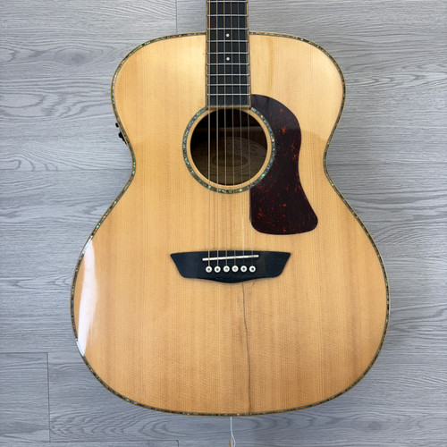 Vist Large View of Product Image Which is Used Washburn HGS75 --CRACK REPAIR Solid Top Acoustic Guitar Natural