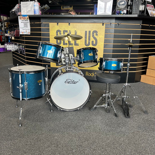Vist Large View of Product Image Which is Used Eastar 5 Piece Kids Drum Kit