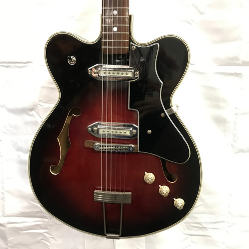 Vist Large View of Product Image Which is Used MIJ TEISCO STYLE SEMI HOLLOW Vintage Semi-Hollow Electric Guitar Red 6-String
