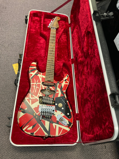 Vist Large View of Product Image Which is Used EVH FRANKENSTEIN MIM 2021 Super S Electric Guitar Custom Graphics 6-String