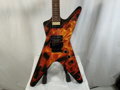 Vist Large View of Product Image Which is Used Dean DIME O FLAME Pointy Electric Guitar Custom Graphics 6-String