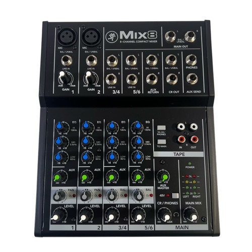 Vist Large View of Product Image Which is Mackie Mix8 8-Channel Compact Mixer – Analog Desktop Mixer
