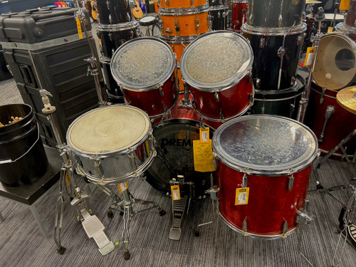 Vist Large View of Product Image Which is Used Premier APK 4PC SET Vintage Drum Shells and Hardware Red