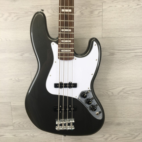 Vist Large View of Product Image Which is B-STOCK Squier Affinity Active Series Jazz Bass Limited Edition Charcoal Frost Metallic