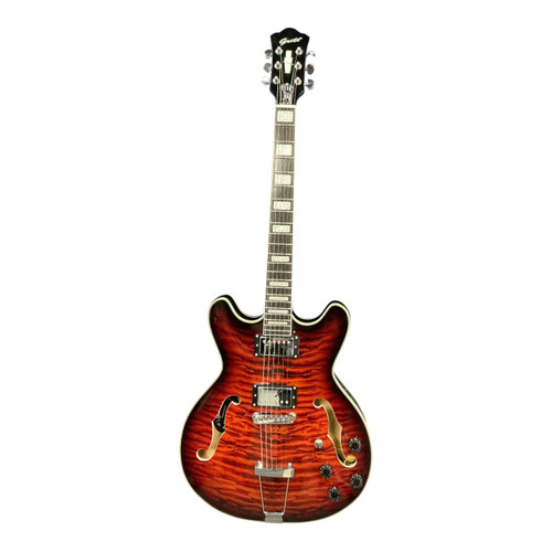 Vist Large View of Product Image Which is Used GROTE 335 STYLE Semi-Hollow Electric Guitar Cherry Sunburst 6-String