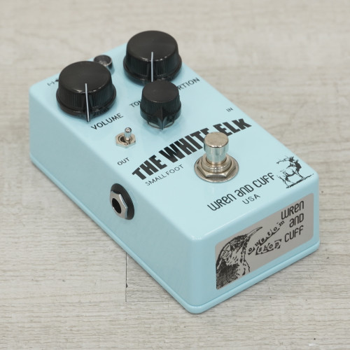 Vist Large View of Product Image Which is Used Wren And Cuff White Elk Distortion Pedal