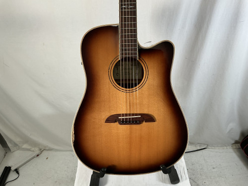 Vist Large View of Product Image Which is Used Alvarez ADH600CESHB Solid Top Acoustic Guitar Tobacco Sunburst