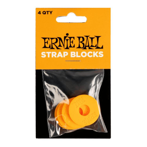Vist Large View of Product Image Which is New Ernie Ball Strap Blocks - Orange - 4 Pack