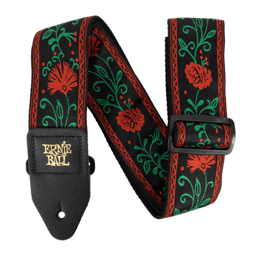Vist Large View of Product Image Which is New Ernie Ball Classic Jacquard Guitar Strap/Bass Strap - Western Rose