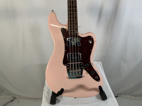 Vist Large View of Product Image Which is Used Squier RASCAL HH J Type Bass Guitar Pink 4-String