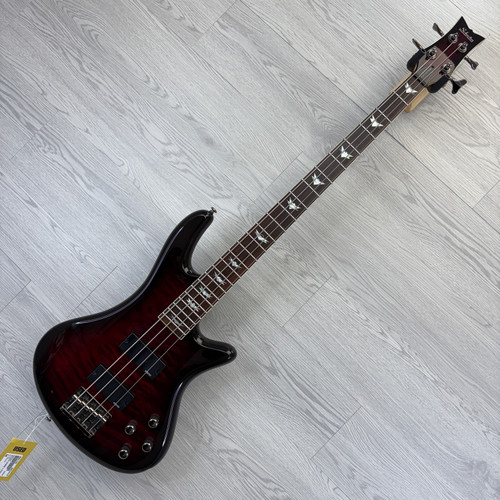 Vist Large View of Product Image Which is Used Schecter STILETTO EXTREME 4 STRING BASS Modern Metal Bass Guitar Red 4-String