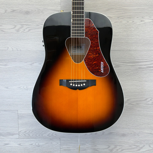 Vist Large View of Product Image Which is Used Gretsch G5024E SUNBURST ACOUSTIC Laminate Top Acoustic Guitar Sunburst