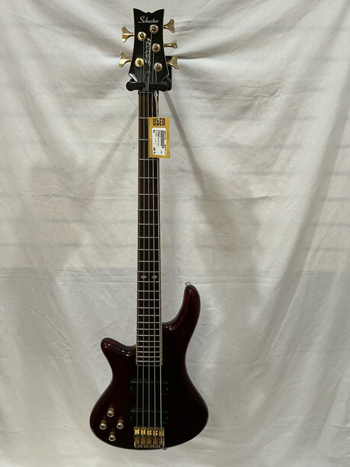 Vist Large View of Product Image Which is Used Schecter DIAMOND ELITE 5LH Bass Guitar Red 5-String
