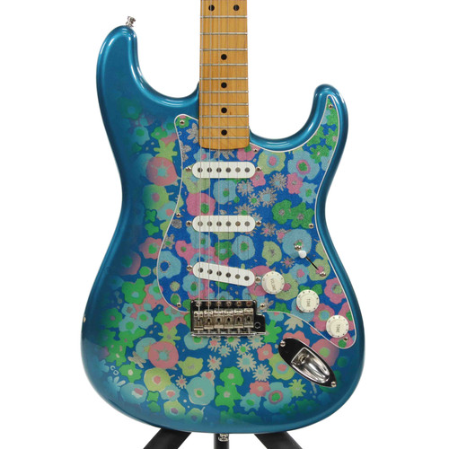 Vist Large View of Product Image Which is Used Fender BLUE FLOWER STRATOCASTER S Type Electric Guitar Custom Graphics 6-String