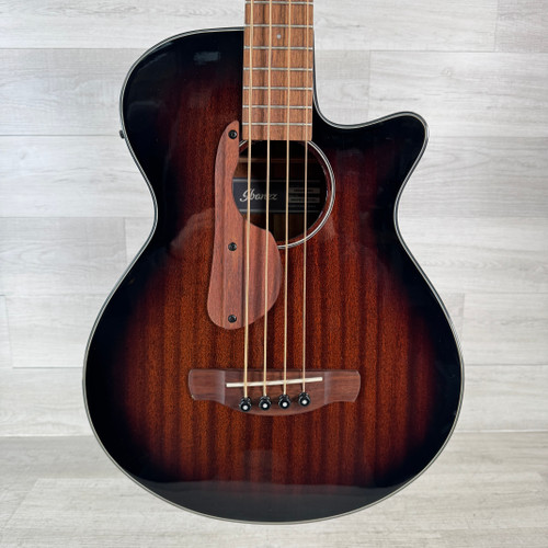 Vist Large View of Product Image Which is Used Ibanez AEGB24E Acoustic Bass Guitar - Mahogany Sunburst High Gloss