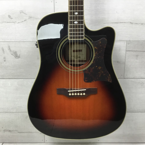 Vist Large View of Product Image Which is Used Epiphone Masterbilt DR-500MCE Solid Top Acoustic/Electric Guitar Sunburst