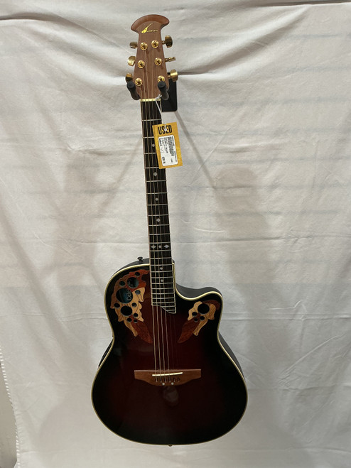 Vist Large View of Product Image Which is Used Ovation CELEBRITY DELUXE Solid Top Acoustic Guitar Sunburst