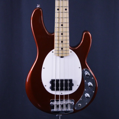 Vist Large View of Product Image Which is Used Sterling by Ernie Ball STINGRAY SHORT SCALE Modern Metal Bass Guitar Custom Graphics 4-String