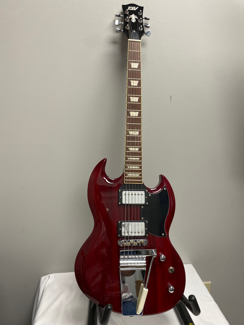 Vist Large View of Product Image Which is Used IYV IVSV-300 SG STYLE GUITAR Double Cut Electric Guitar Red 6-String