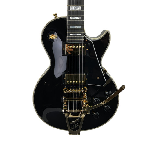 Vist Large View of Product Image Which is Used Epiphone INSPIRED GIBSON LES PAUL CUSTOM W/BIGSBY LP Type Electric Guitar Black 6-String