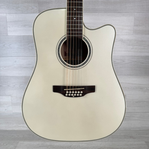 Vist Large View of Product Image Which is Used Takamine GD37CE PW Acoustic-electric Guitar - White - 12-string - Gig Bag Included
