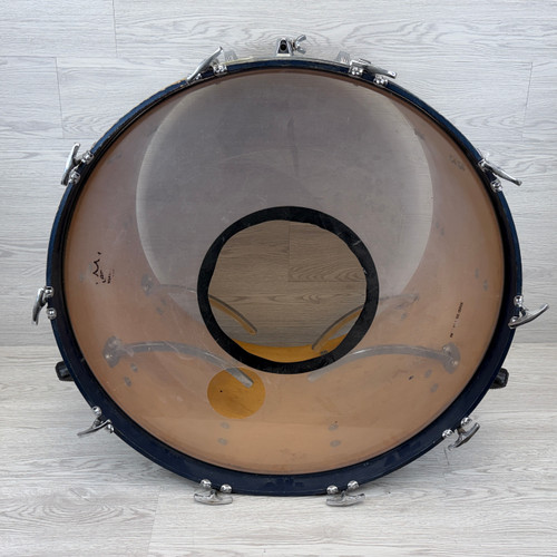 Vist Large View of Product Image Which is Used Ludwig 1978 CHROME OVER WOOD -MISSING PARTS- Vintage Kick Drum Silver/Gray 24" Kick Drum