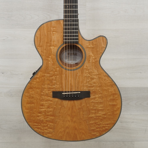 Vist Large View of Product Image Which is Used Mitchell MX400 QAB Solid Top Acoustic Guitar Natural