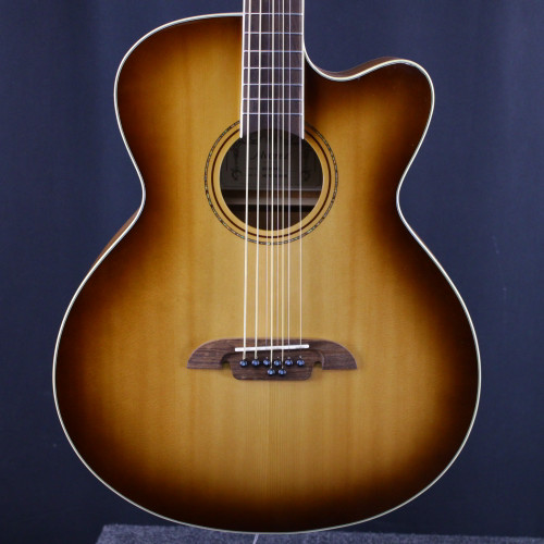 Vist Large View of Product Image Which is Used Alvarez ABT60CE-8SHB BARITONE 8 STRING ACOUSTIC Solid Top Acoustic Guitar Tobacco Sunburst