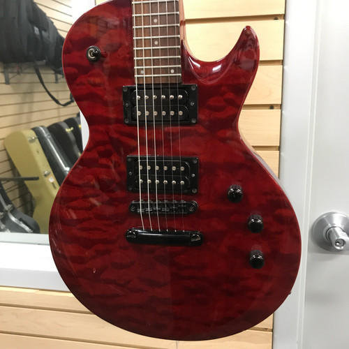 Vist Large View of Product Image Which is Used LTD EC-100QM LP Type Electric Guitar Red 6-String