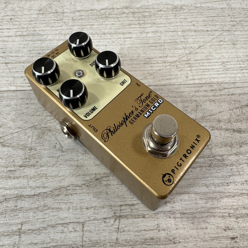 Vist Large View of Product Image Which is Used Pigtronix Philosopher's Tone Germanium Gold Micro Compressor Pedal