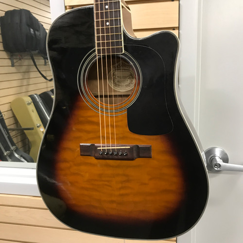 Vist Large View of Product Image Which is Used Washburn D10CE QSB Laminate Top Acoustic Guitar Sunburst