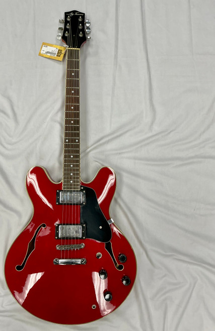 Vist Large View of Product Image Which is Used Jay Turser JT-135-TR Semi-Hollow Electric Guitar Red 6-String