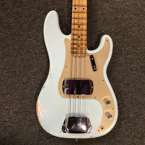 Vist Large View of Product Image Which is Used Fender CSTM SHOP 1958 PRECISION BASS RI P Type Bass Guitar Blue 4-String