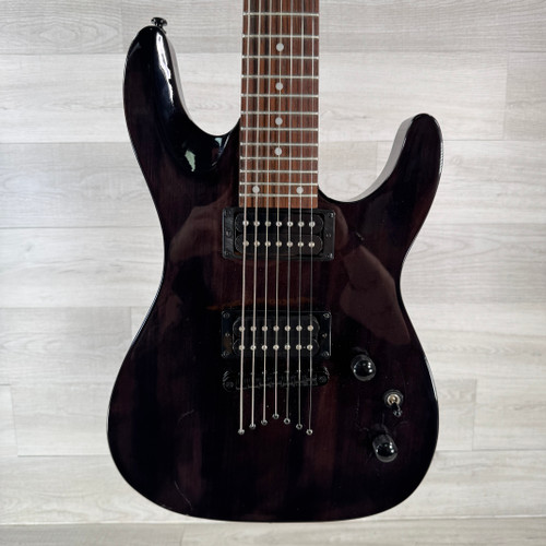 Vist Large View of Product Image Which is Used Dean Vendetta Electric Guitar - Black - 7-string - Top Crack - See Photos