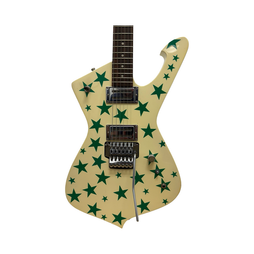 Vist Large View of Product Image Which is Used DE ROSA ICEMAN GREEN STARS Electric Guitar Custom Graphics 6-String