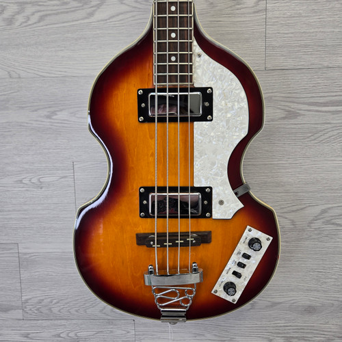 Vist Large View of Product Image Which is Used Jay Turser Violin Bass Guitar Sunburst 4-String
