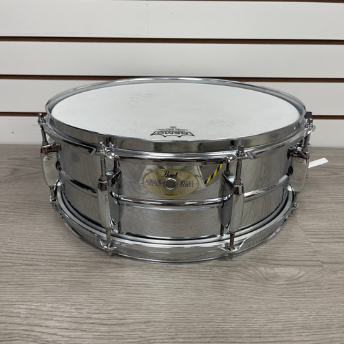 Vist Large View of Product Image Which is Used - Pearl 14X5.5IN MIRROR CHROME STEEL SHELL SNARE - Metal Snare Drum 14"