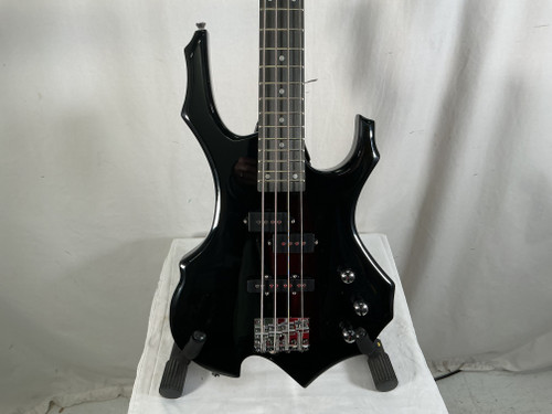Vist Large View of Product Image Which is Used Glarry BURNING FIRE BASS Modern Metal Bass Guitar Black 4-String